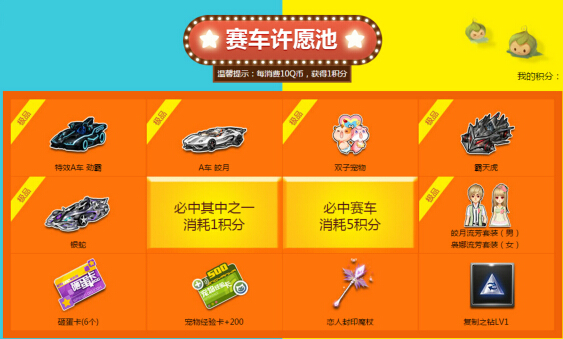 QQ飞车许愿签活动详情 许愿签能抽到什么
