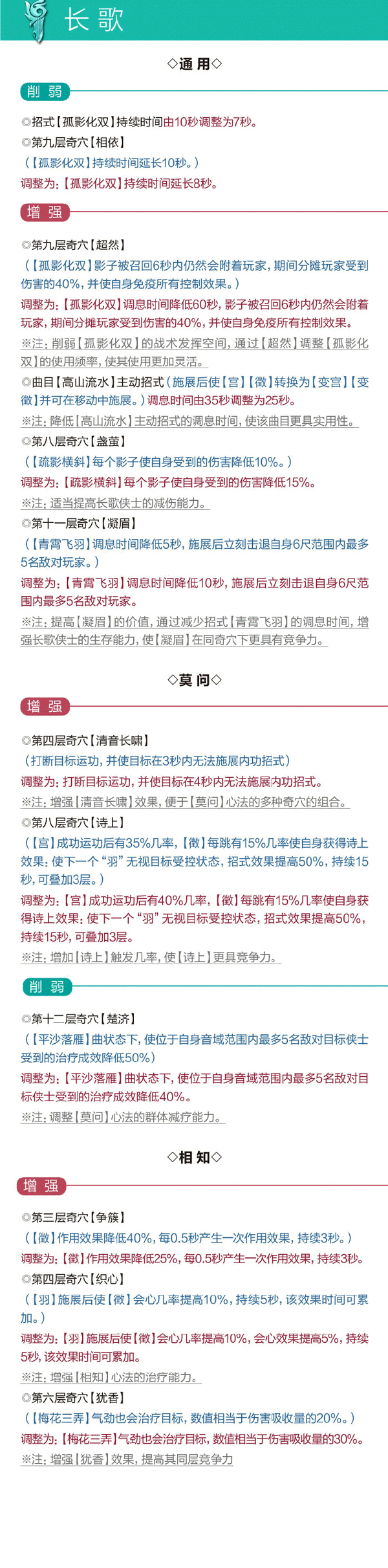 剑网3日月凌空全门派技能调整更新汇总公告