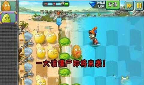 植物大战僵尸2中文版巨浪沙滩第22天攻略