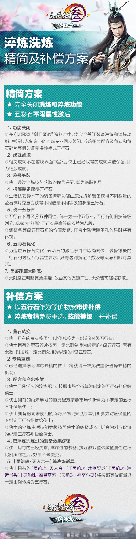 剑网3淬炼怎么没了 淬炼关闭补偿公告