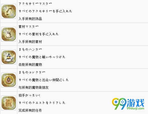 勇者斗恶龙英雄2中文奖杯一览 白金成就怎么达成