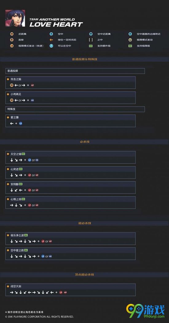 拳皇14恋心出招表 拳皇14恋心招式按键操作一览