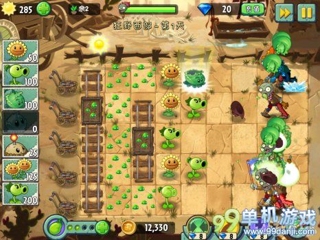 植物大战僵尸2中文版狂野西部第1关二星攻略