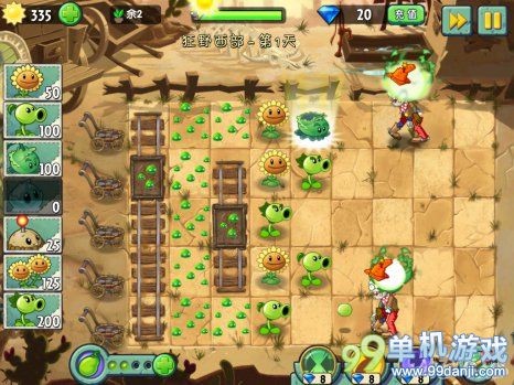 植物大战僵尸2中文版狂野西部第1关二星攻略