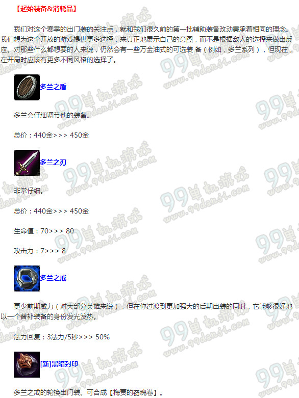 LOLS6季前赛出装改动一览 出门装新增/移除改动说明