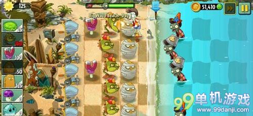 植物大战僵尸2无向日葵过海滩世界第1关攻略