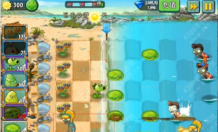 植物大战僵尸2中文版巨浪沙滩第4关攻略