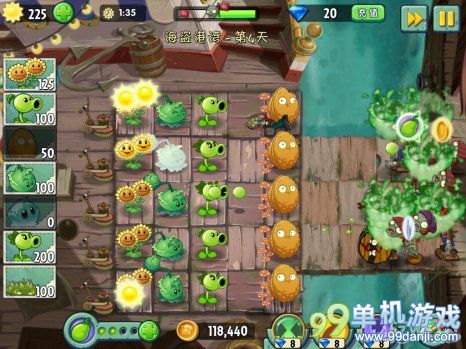 植物大战僵尸2中文版海盗港湾第4关二星通关攻略