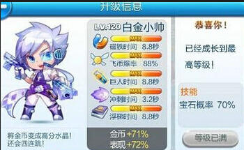 天天酷跑白金小帅和小魔女满级属性对比评点