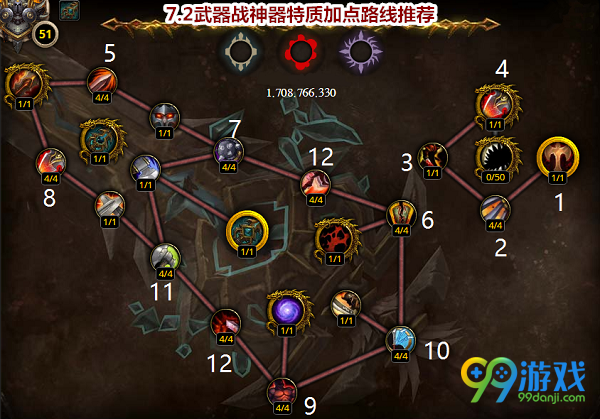 魔兽世界7.2战士神器特质路线选择 新特质怎么加点好