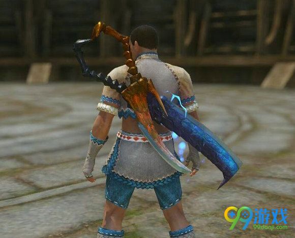 怪物猎人ol弧光天触S级武器时装双刀外观展示