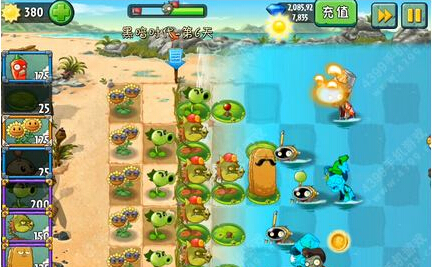 植物大战僵尸2中文版巨浪沙滩第6关攻略