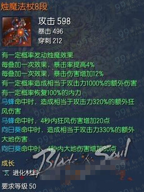 剑灵全职业烛魔武器1-12段属性一览 烛魔剑/杖/斧/拳套/彩绫/刀属性