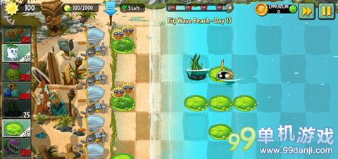 植物大战僵尸2海滩世界第13关图文过关攻略