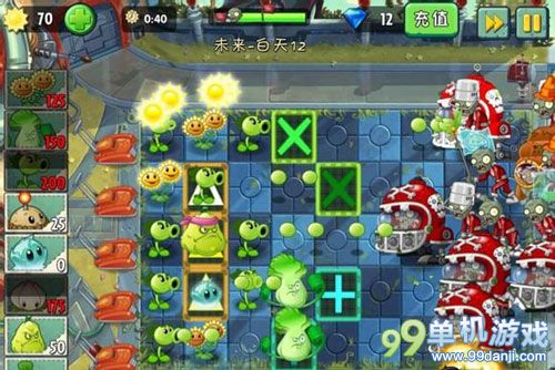 植物大战僵尸2未来世界第12关无冰西瓜过关攻略