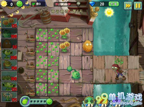 植物大战僵尸2中文版海盗港湾第6关三星攻略