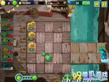 植物大战僵尸2中文版海盗港湾第6关二星攻略