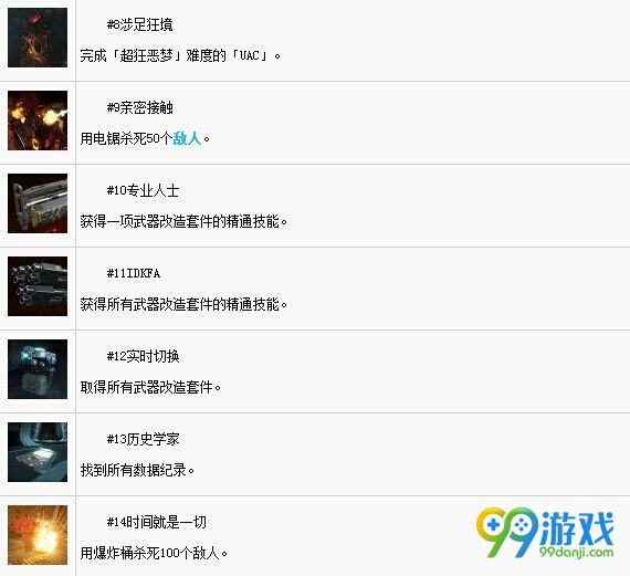 毁灭战士4全中文奖杯一览 毁灭战士4白金达成条件