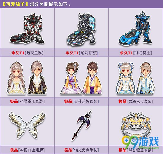 QQ飞车4.4-5.16购【可爱绵羊】送永久T1活动详情