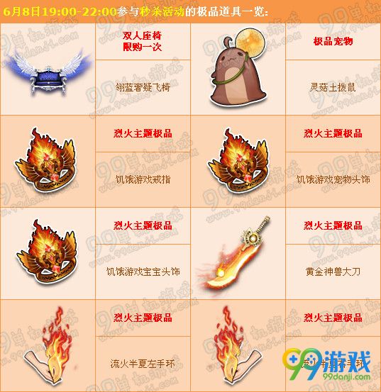 6.8晚7-10点 端午节精品限时秒杀活动