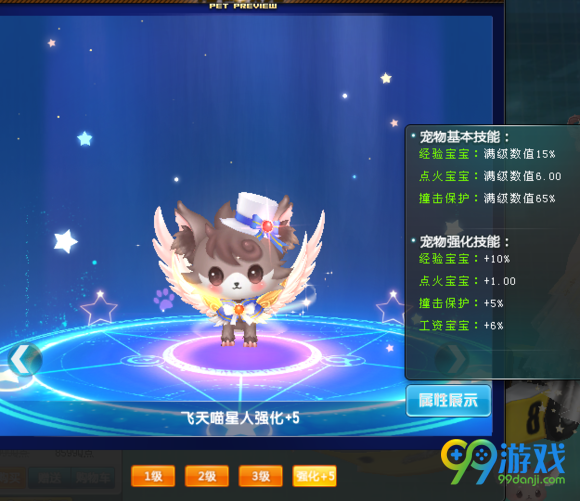 QQ飞车飞天喵星人强化+5外观技能一览