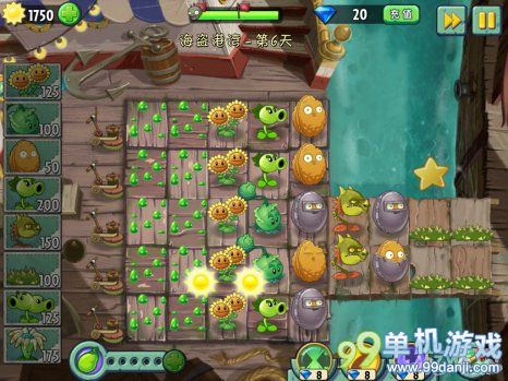 植物大战僵尸2中文版海盗港湾第6关三星攻略
