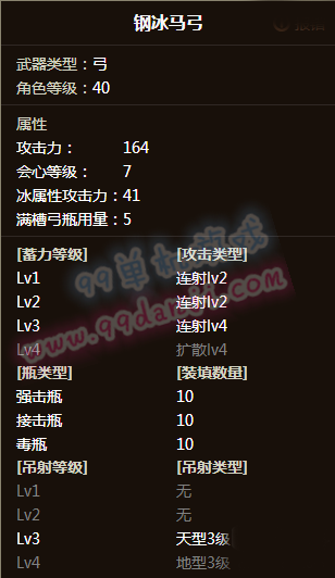 怪物猎人ol钢冰马弓怎么样 钢冰马弓属性分析