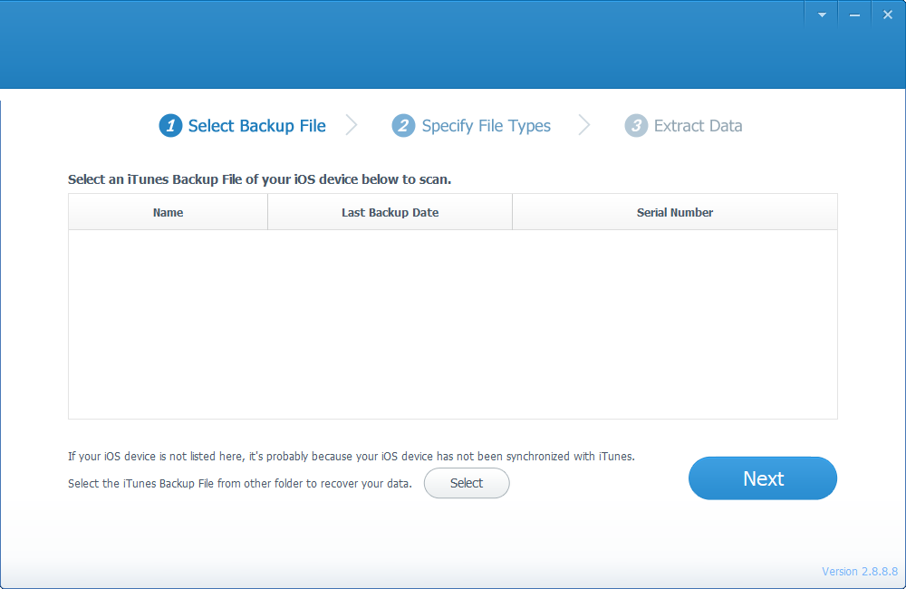 7thShare iTunes Backup Extractor 2.8.8.8 官方版