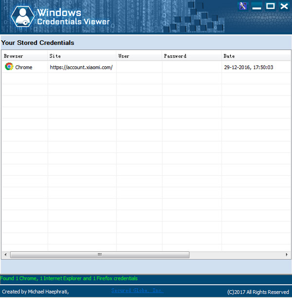 WindowsCredentialsViewer(浏览器检测图