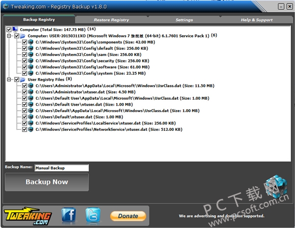 registry backup
