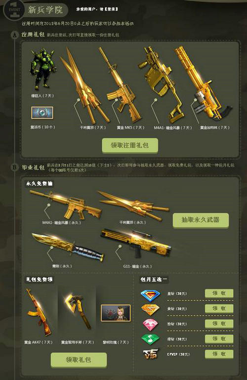 CF穿越火线2015年暑期新兵活动介绍与网址