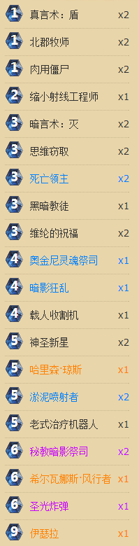 炉石传说天梯排名前30的牧师卡组分享 专克快攻