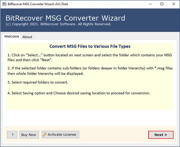 BitRecover MSG Converter Wizard(MSG文件转换工具)