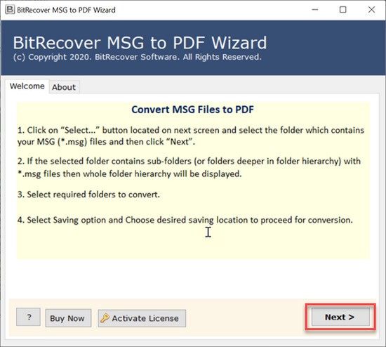 BitRecover MSG to PDF Wizard(MSG到PDF转换器软件)