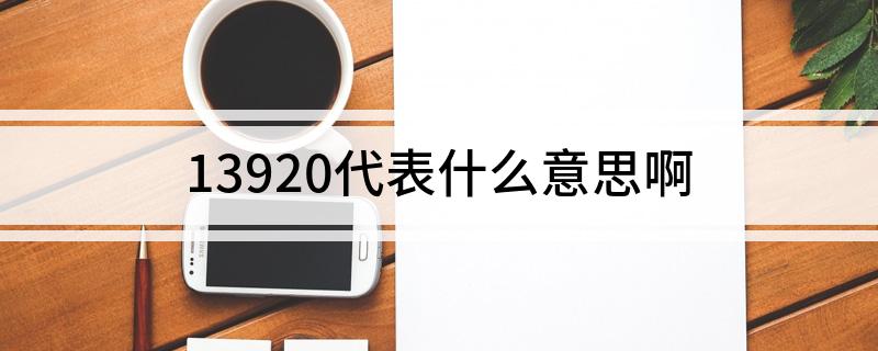 13920代表什么意思啊