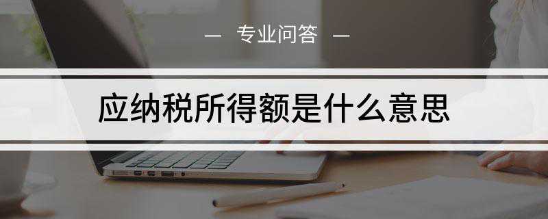 应纳税所得额是什么意思