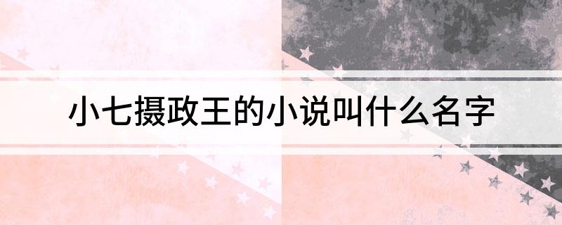 小七摄政王的小说叫什么名字