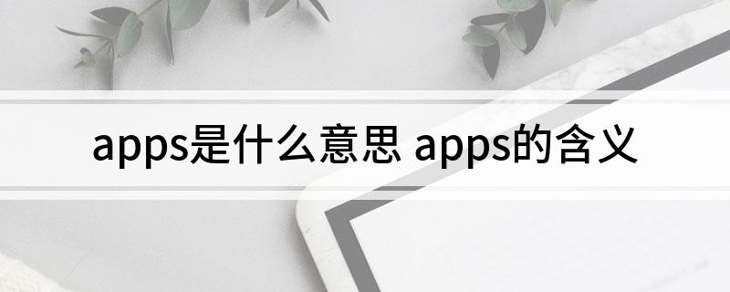 apps是什么意思 apps的含义