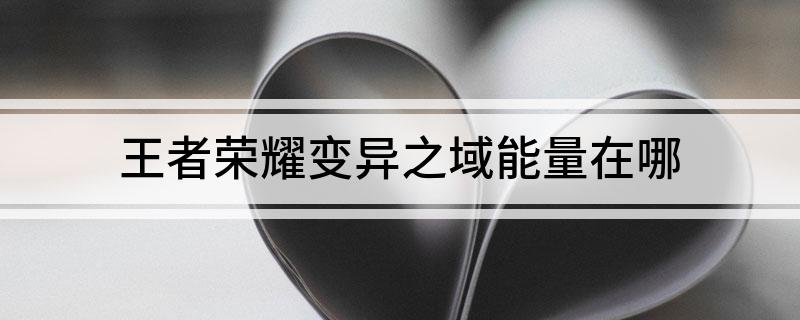 王者荣耀变异之域能量在哪