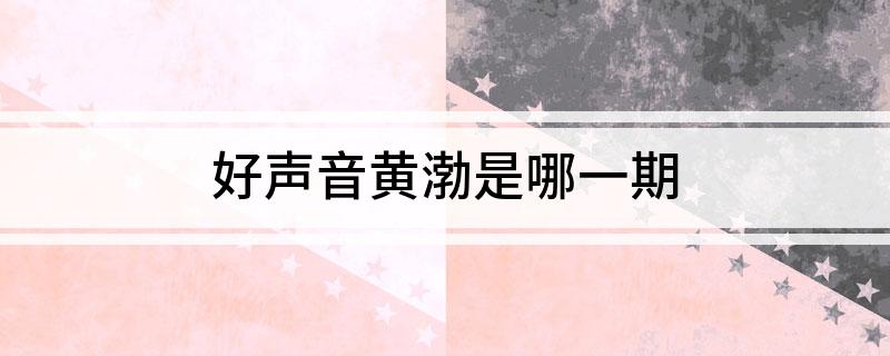 好声音黄渤是哪一期