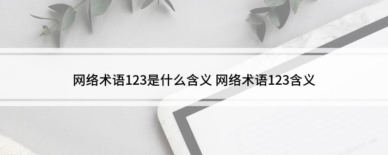 网络术语123是什么含义 网络术语123含义