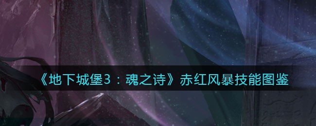 地下城堡3魂之诗赤红风暴怎么样_赤红风暴技能立绘图鉴