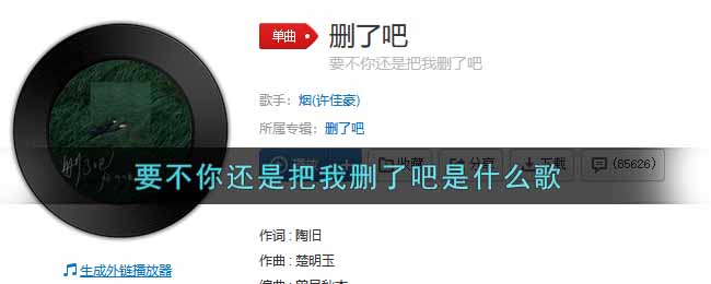 要不你还是把我删了吧是什么歌_要不你还是把我删了吧歌曲信息介绍