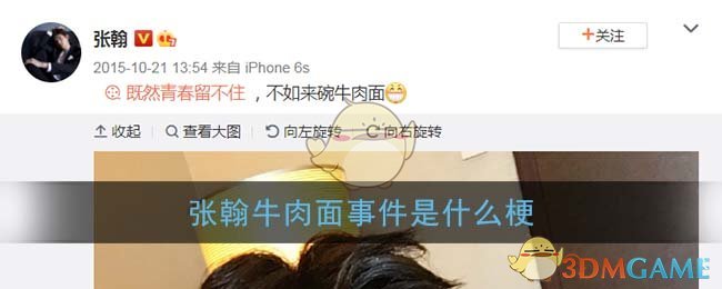 张翰牛肉面事件是什么梗_郑爽张翰牛肉面梗含义出处