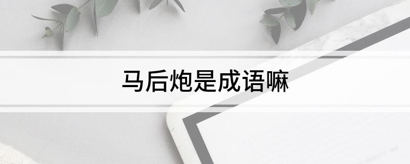 马后炮是成语嘛
