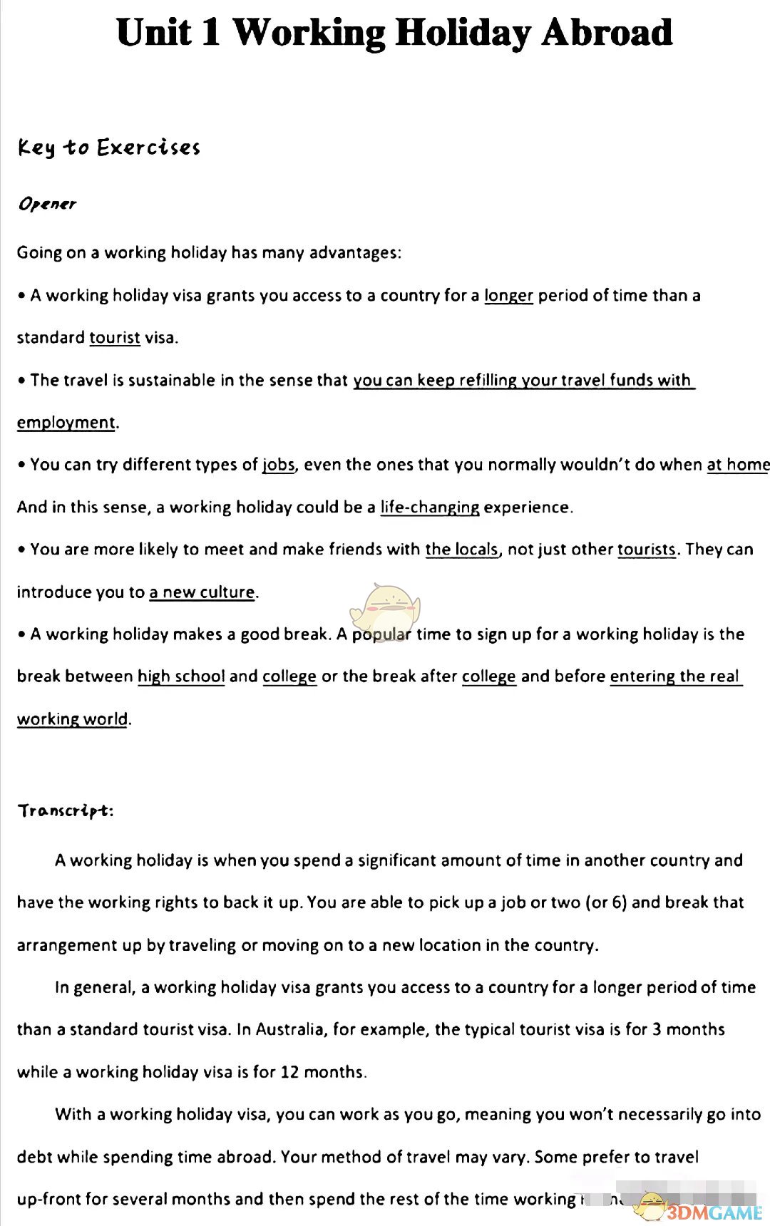 《随行课堂》全新版大学进阶英语综合教程3unit1课后习题答案