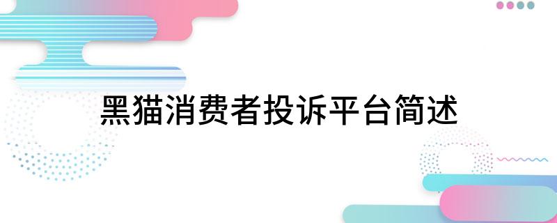 黑猫消费者投诉平台简述