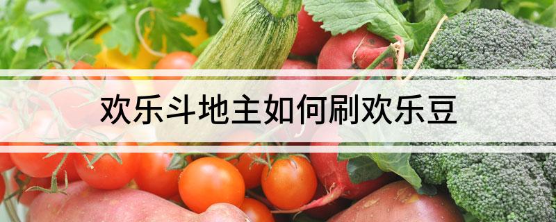 欢乐斗地主如何刷欢乐豆