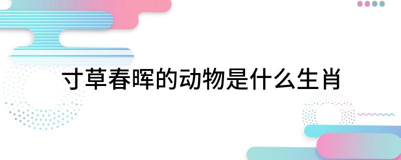 寸草春晖的动物是什么生肖