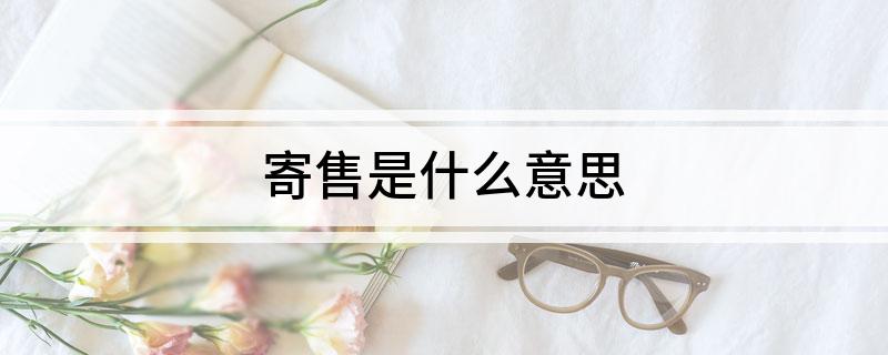 寄售是什么意思 什么是寄售